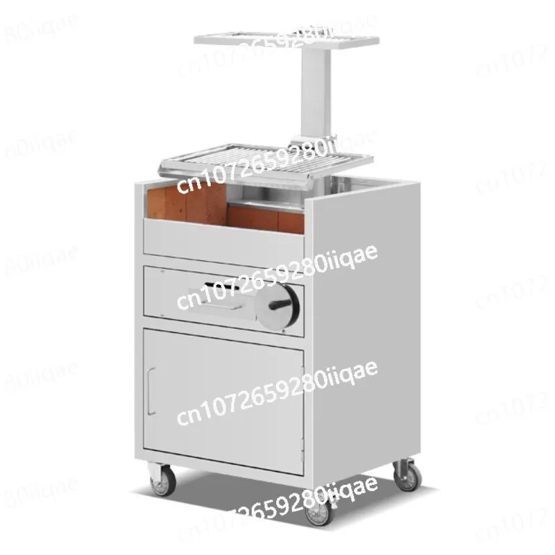 Charcoal Grill Adjustable Height Charcoal Stainless Steel BBQ Grill Counter Top