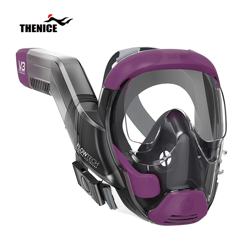 

180 Degrees Wide View Full Face Snorkeling Mask Anti fog Lens anti choking breathing tube Mask with Gopro Detachable Camera Stan