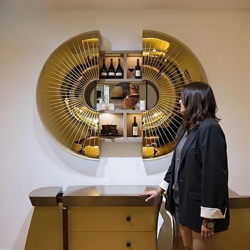 Luz de lujo eléctrica inoxidable st anguila advanc ed sea u rchin wi ne cabina et, villa desi ner dou ble puerta pared-mo unted