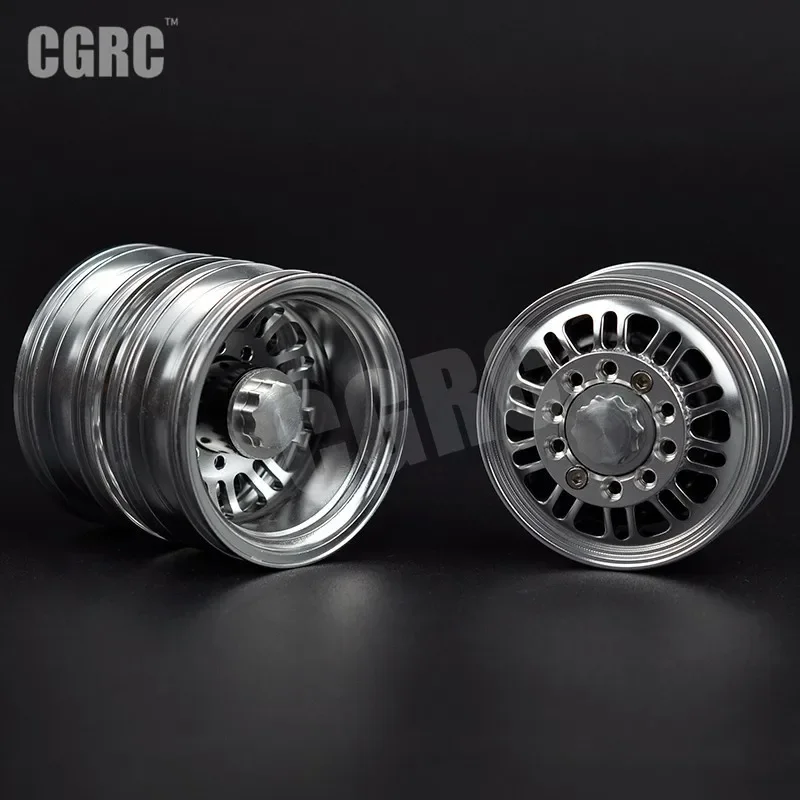 

2pcs CNC Front&Rear Metal Alloy Wheel Rim For 1/14 Tamiya Tractor Truck RC Climbing Trailer Cargo Truck Car Component