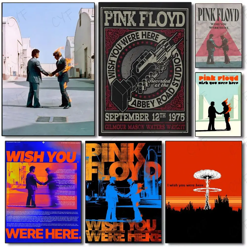 Album Rock Wish You Were Here Poster Painting Wall Art Mural for Living Room Home Decor and Gifts