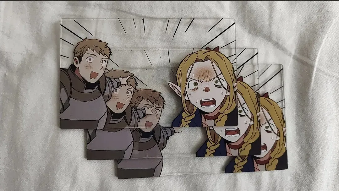 Dungeon Meshi Acrylic Card Delicious in Dungeon Transparent Cards Laius Marsilla Group Photo Card Collection Shooting Prop Gift