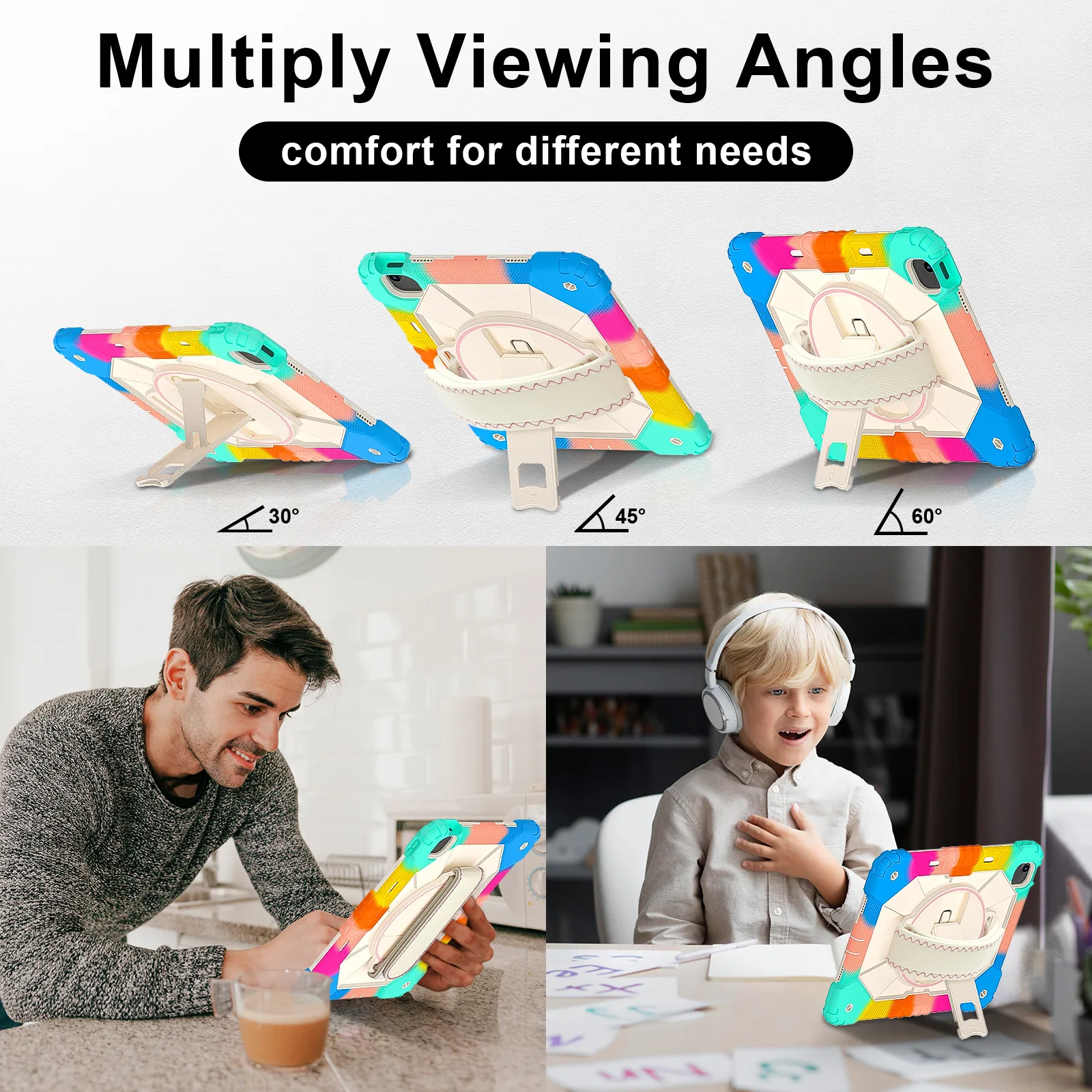 For iPad Air 13 2024 13.0 inch M2 Heavy Duty Shockproof Kids Tablets Cover for iPad Air 13 inch