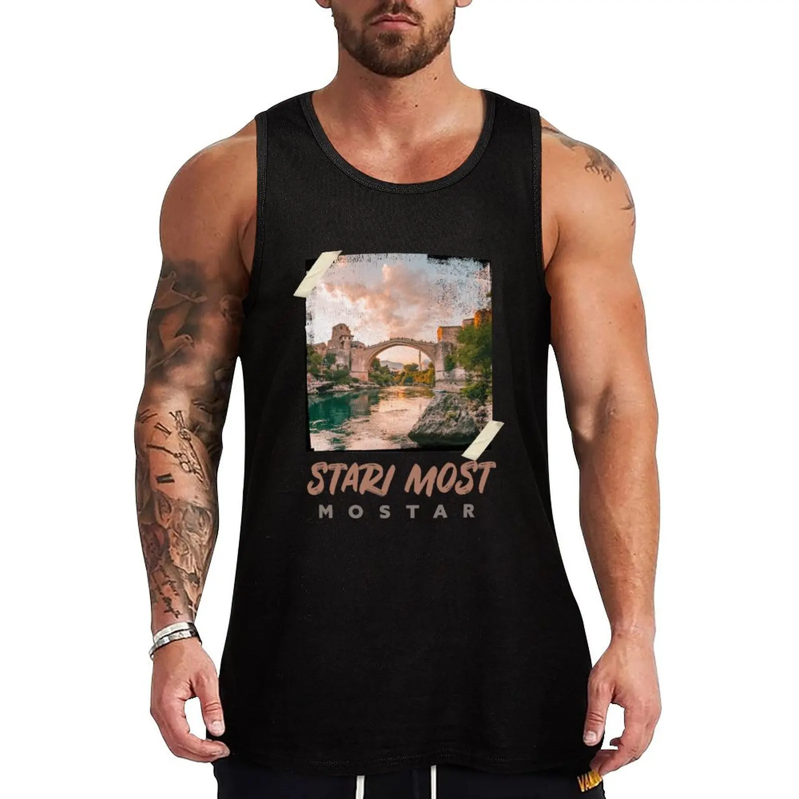 Mostar B&H Tank Top T-shirt male Men's gym clothing vest men