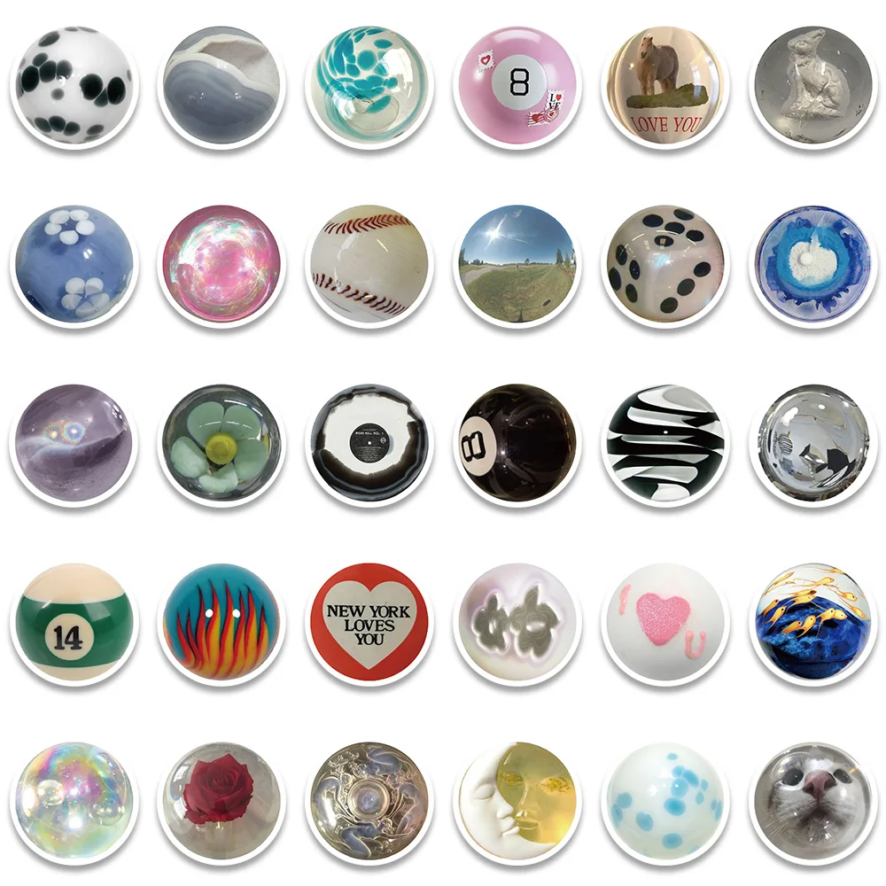 60pcs Ins Style Cute Glass Bead Stickers estetica Cat Eyes Cartoon decalcomanie Graffiti fai da te telefono Skateboard valigia casco decalcomanie