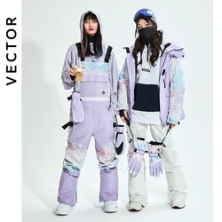 VECTOR-Chaqueta de esquí para hombre y mujer, pantalones cálidos de invierno a prueba de viento, impermeables, para deportes al aire libre, Snowboard, abrigo de esquí