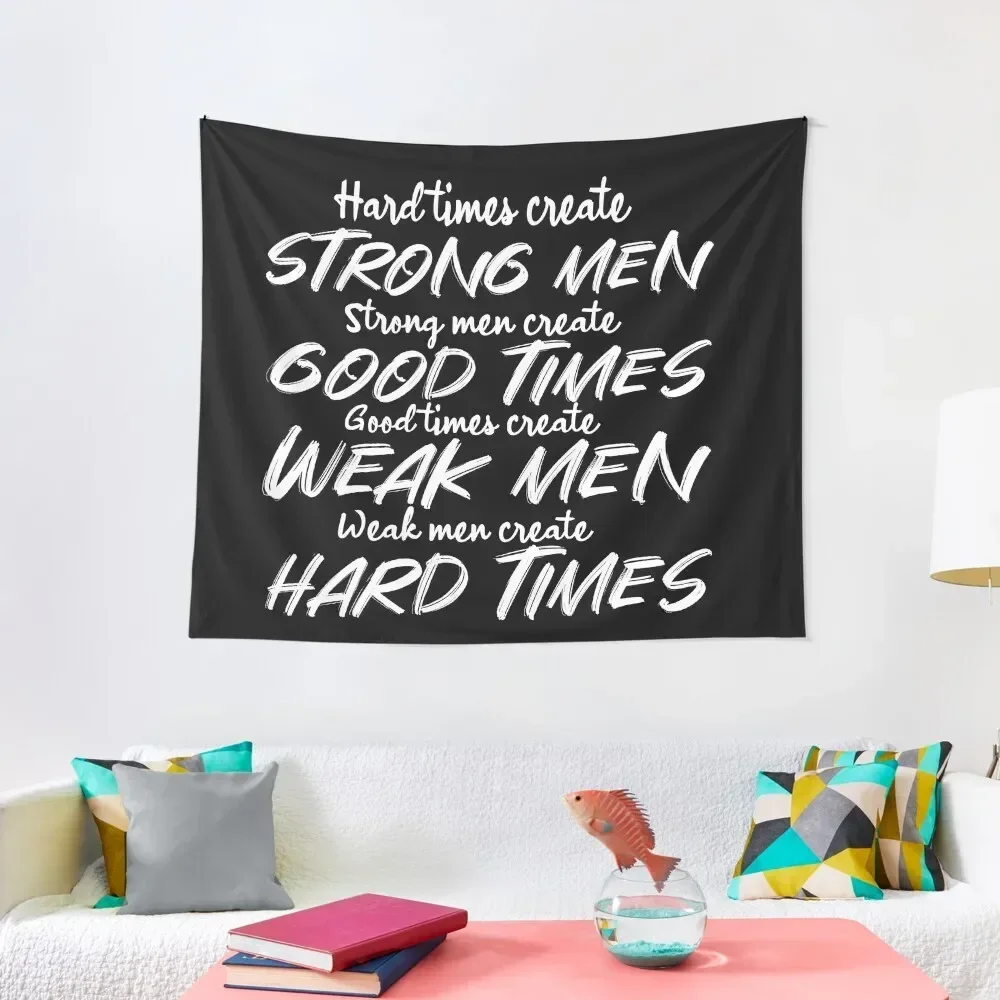 

Hard Times create Strong Men. Strong Men create Good Times. Good Times create Weak Men. Weak Men Hard Times. Tapestry