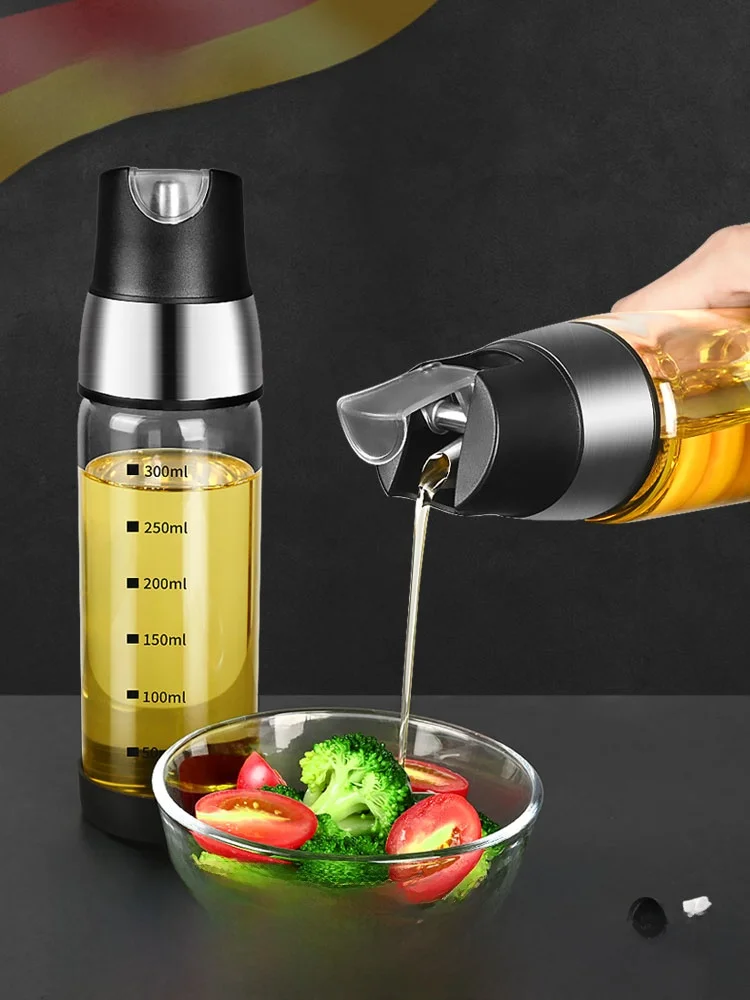 

High End Glass Oil Bottle with Auatic Cap Kitchen Special Soy Sauce Vinegar Seasoning Jar Home Use Leak Proof Oil Pot