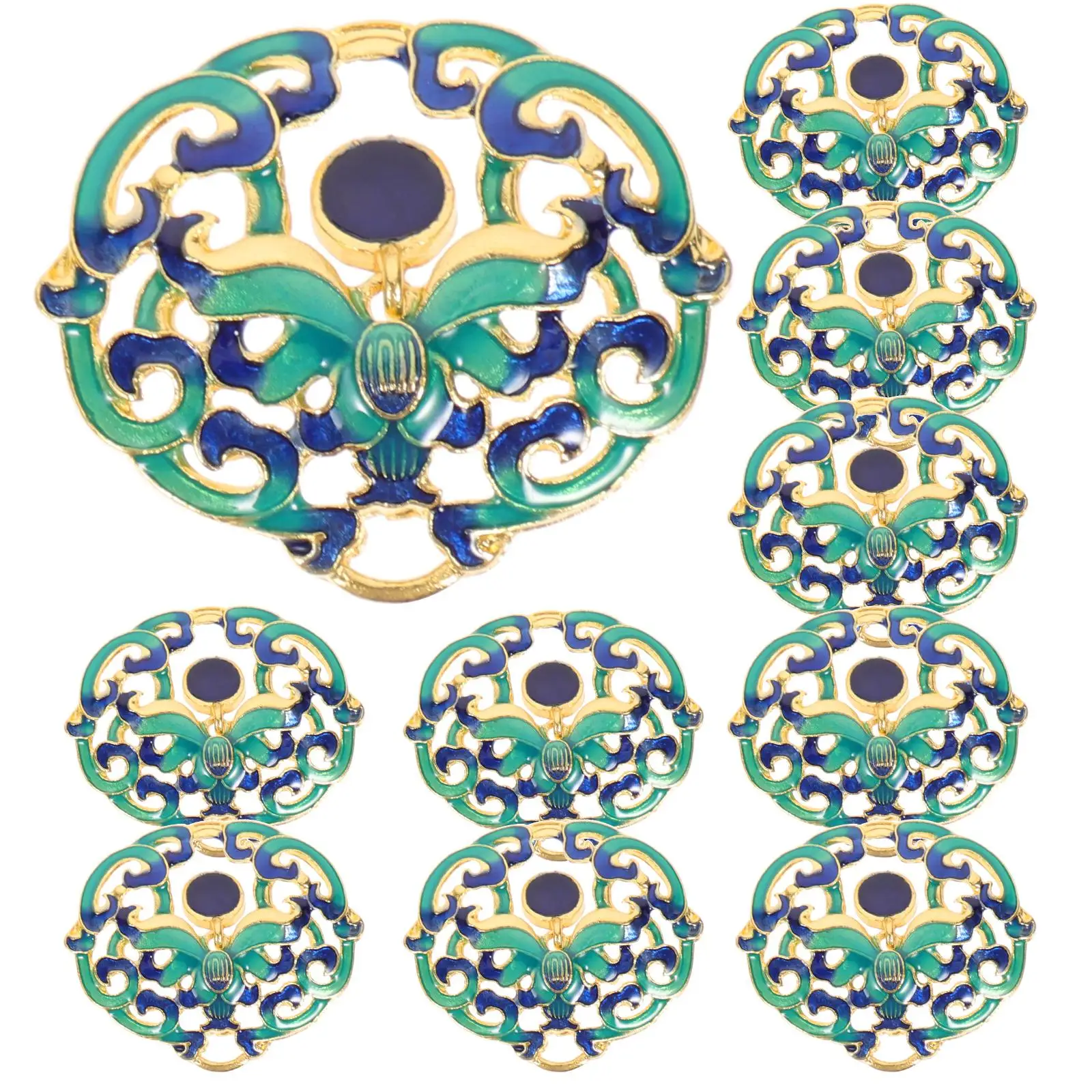 10 Pcs of The Lid Peacock Enamel Pendant Charms for DIY Craft Necklace Making Jewelry Accessories