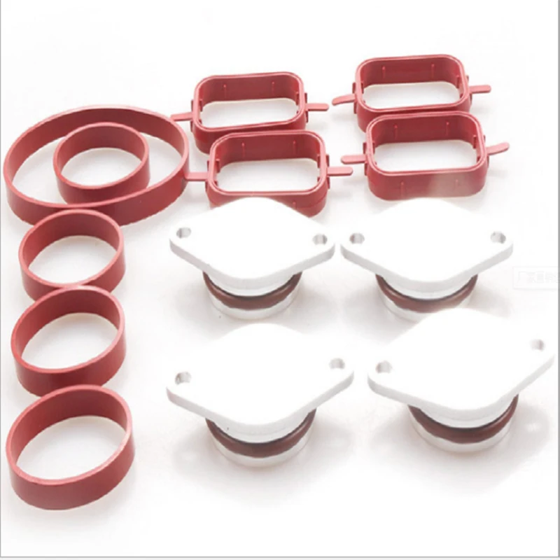 4x22 mm Diesel Swirl Flap Blanks Replacement Bungs with Intake Manifold Gasket for BMW E46 E87 E60 E61 320d 520d 530d