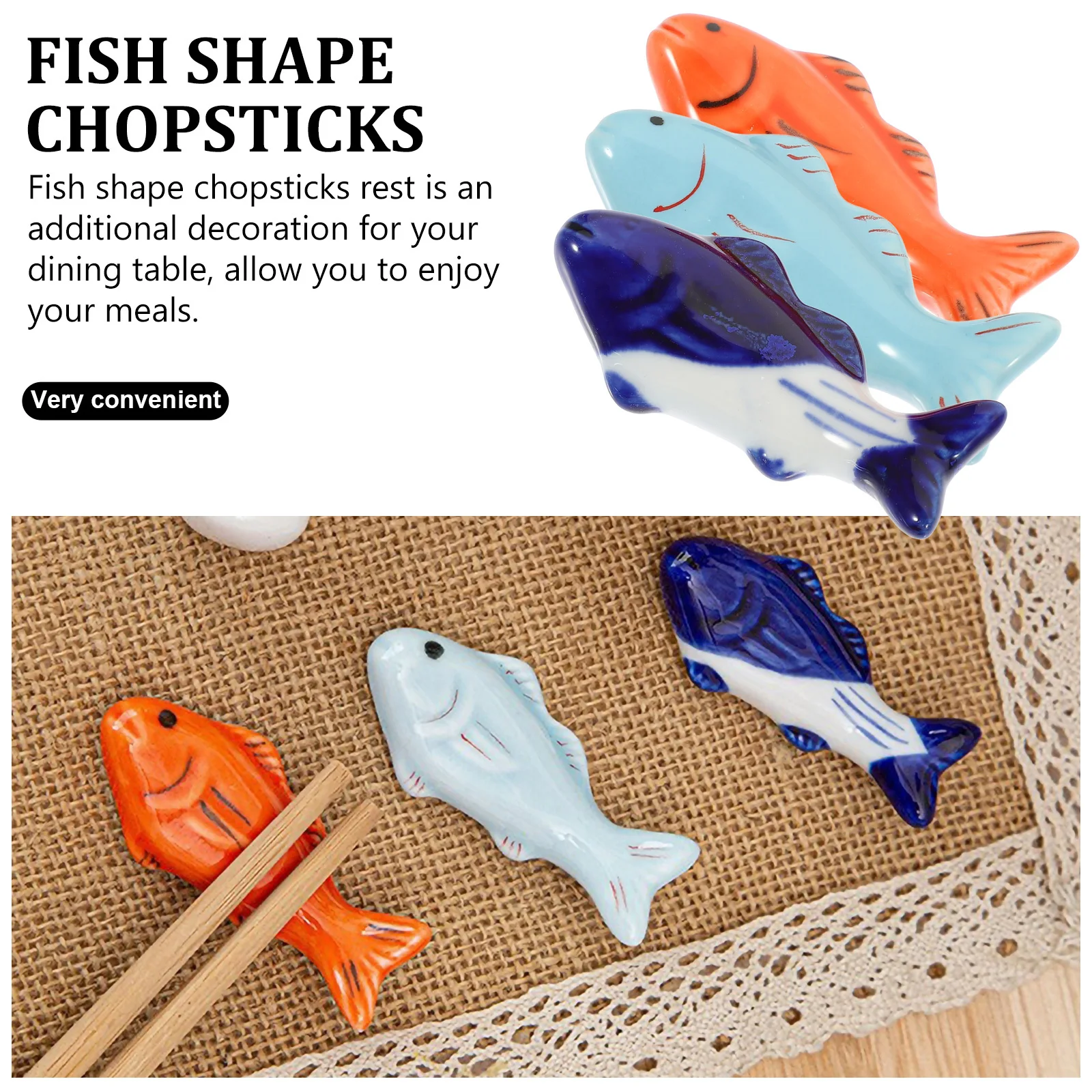 

9Pcs Ceramic Fish Chopstick Rests Elegant Kitchen Dining Table Cutlery Holder for Spoon Fork Organizer Chopstick Rests