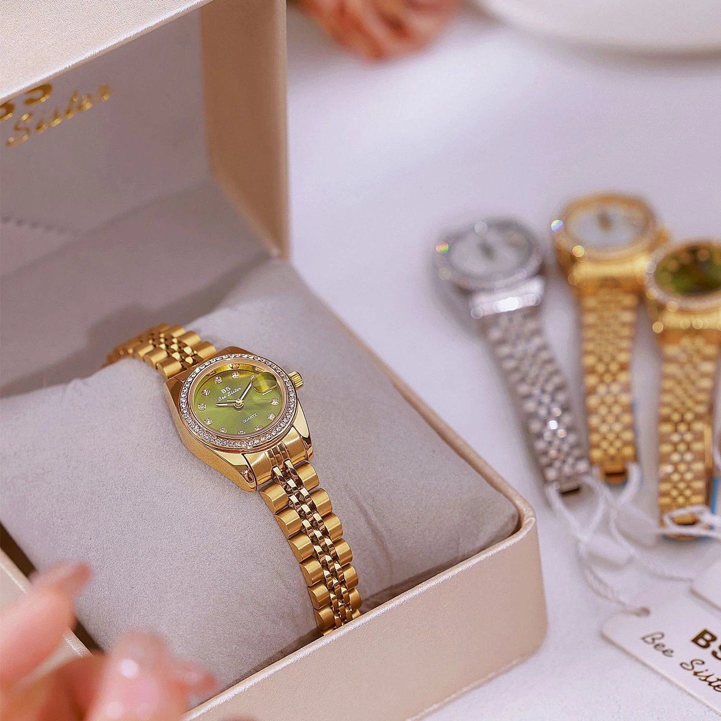 Gold Watch For Women High Quality Luxury Diamond Dial Original Calendar Quartz Watches Steel Strap Women\'s Wristwatch Gifts 2025