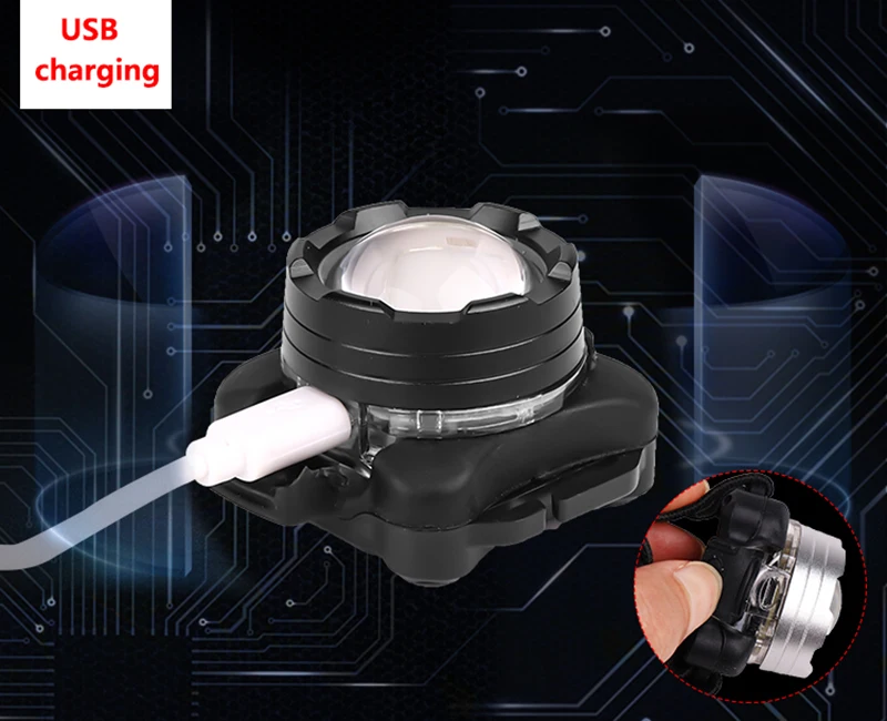 Built-in Battery COB LED Head Light Powerful USB Rechargeable Headlight with White Red Waterproof Lamp For Fishing Headlamp