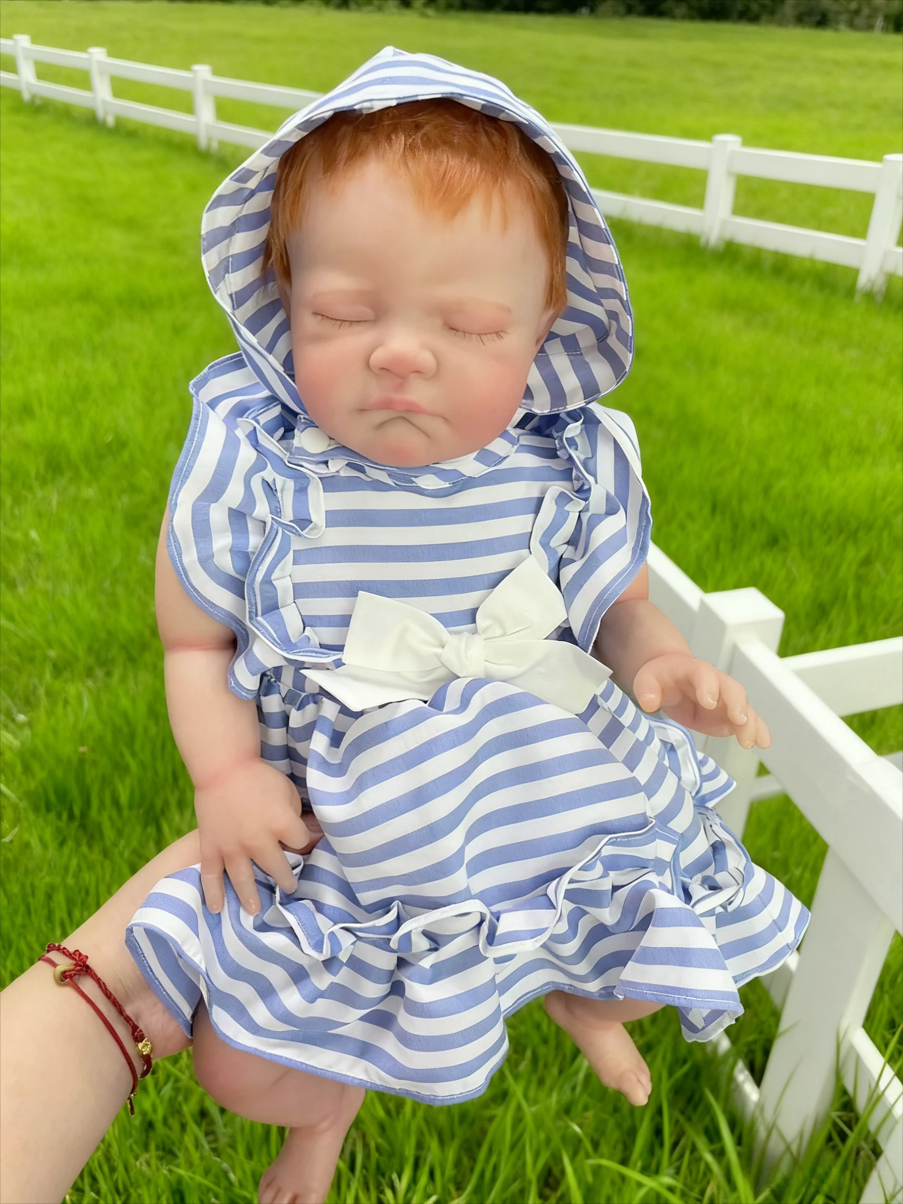 20インチ オーガスト リボーンドール - 本物そっくりの塗装済みの眠っている赤ちゃん、リアルな血管が見える、コレクターズトイ、14歳以上向け