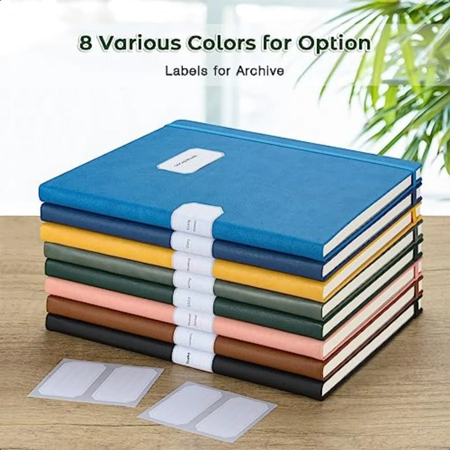 Caderno de papel gráfico caderno de capa dura 8.5x11 grade caderno diário para mulheres homens grandes diários de couro para escrever grosso p