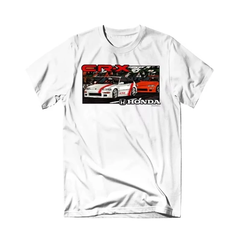 

Летняя модификация автомобилей и мотоциклов, внедорожные уличные гонки, большие мужские и женские футболки с короткими рукавами Honda, топы