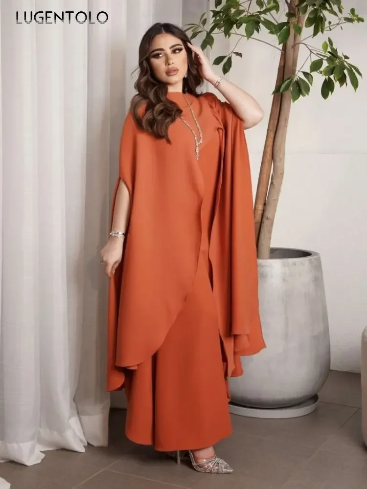 Women Elegant Robe Dress Loose Sexy Middle East Big Swing Party Lady Temperament Luxury O-neck Empire Split End Maxi Clothing