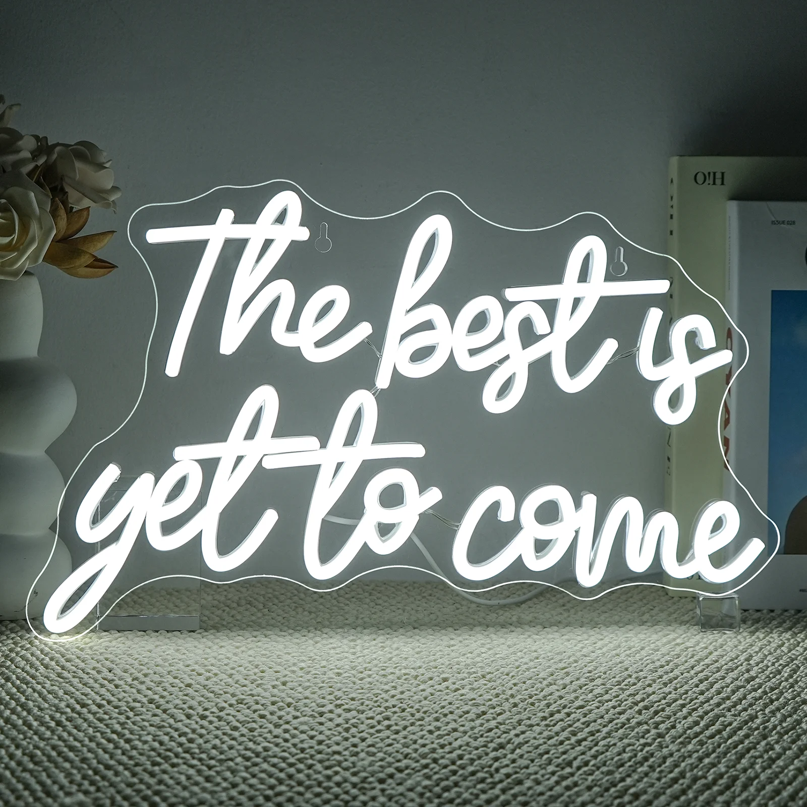 

Best Is Yet to Come Neon Sign White Letter Led Neon Lights for Wall Decor for Man Cave Room Home Wedding Birthday Party Decor