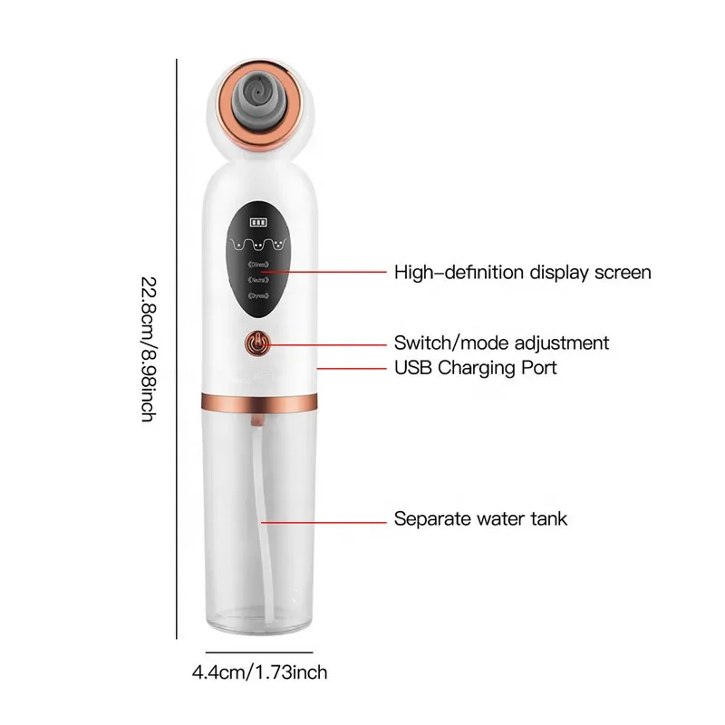 Biblioteca intelligente 2024 Nuovo arrivo Piccola bolla di rimozione di punti neri Vuoto Micro macchina per la pulizia del viso Detergente per pori Trattamento dell'acne