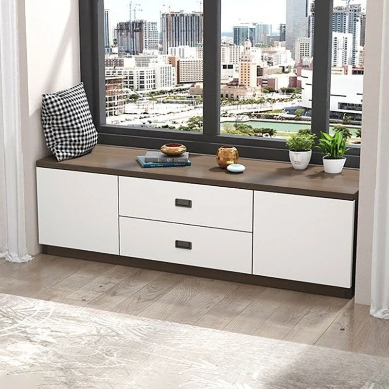Solid wood balcony cabinet bay window locker seating bedroom cabinet tatami floor-to-ceiling window sill low