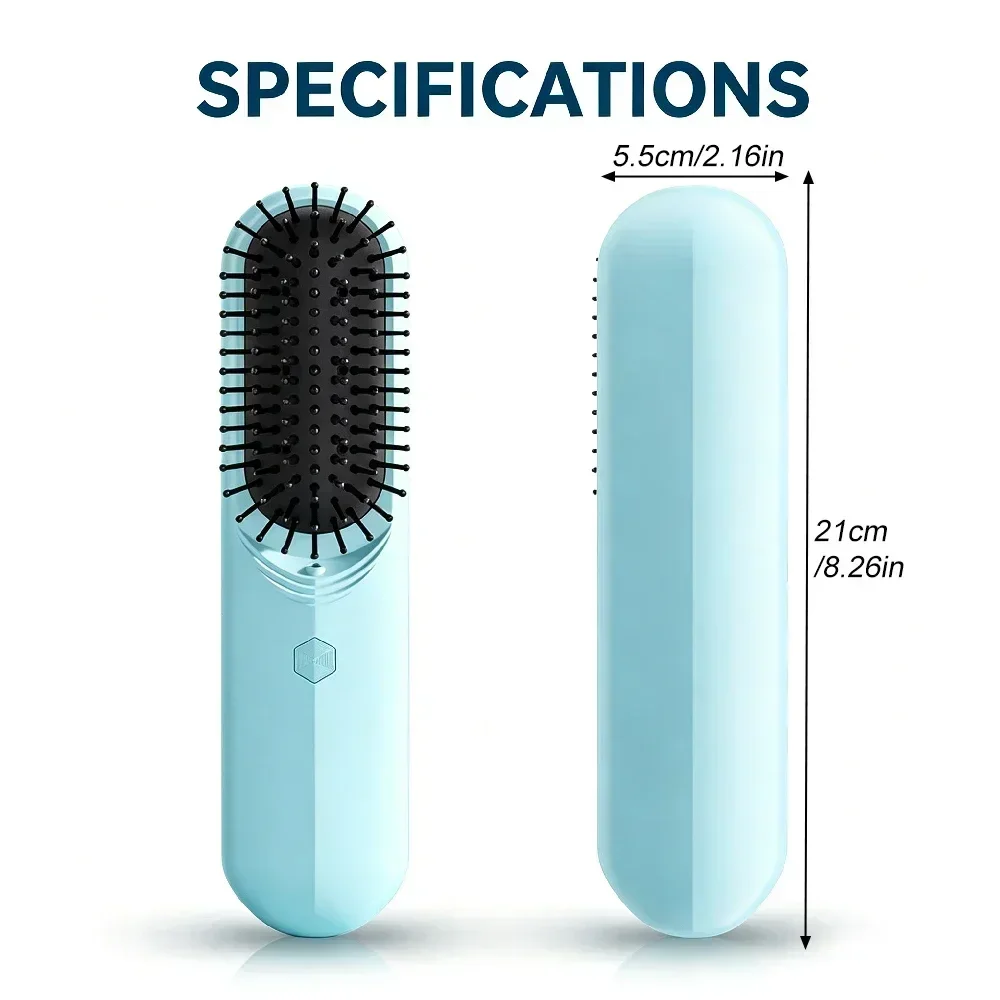 Steam Electric Hair Straightening Brush, Air Cushion Spray Massage Detangler Comb for Frizzy Damaged Hair Styling & Care view 2