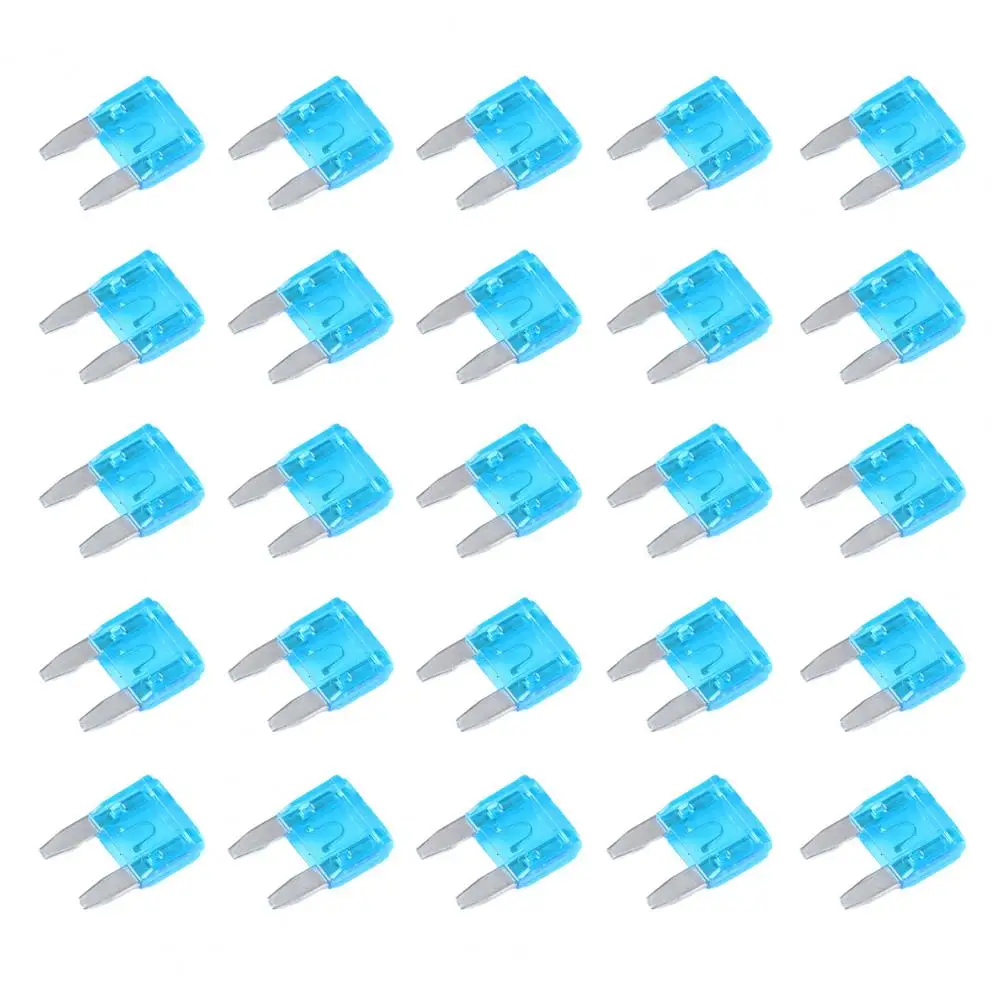 25 szt. 10 A Mini bezpieczniki samochodowe Plug Play wymiana samochodu drut bezpieczeństwa ze stopu cynku pojazdy zaciski przewodów bezpieczeństwa
