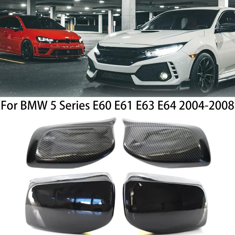 For BMW 5 Series E60 E61 E63 E64 2004-2008 520i 525i 528i 528xi 530i Carbon Fiber car Rearview Side Mirror Cover Cap accessories