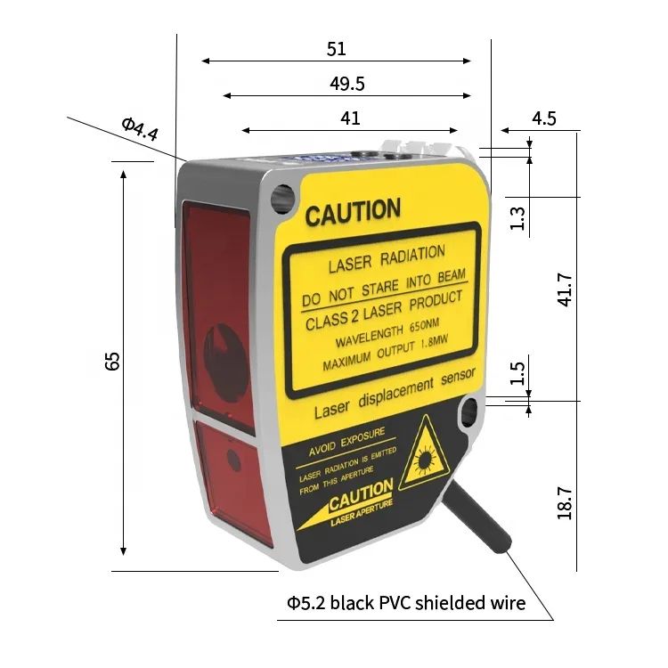 FUWEI High Precision Distance Measurement Thickness Leveling RS485 Analog Digital Laser Displacement Sensor