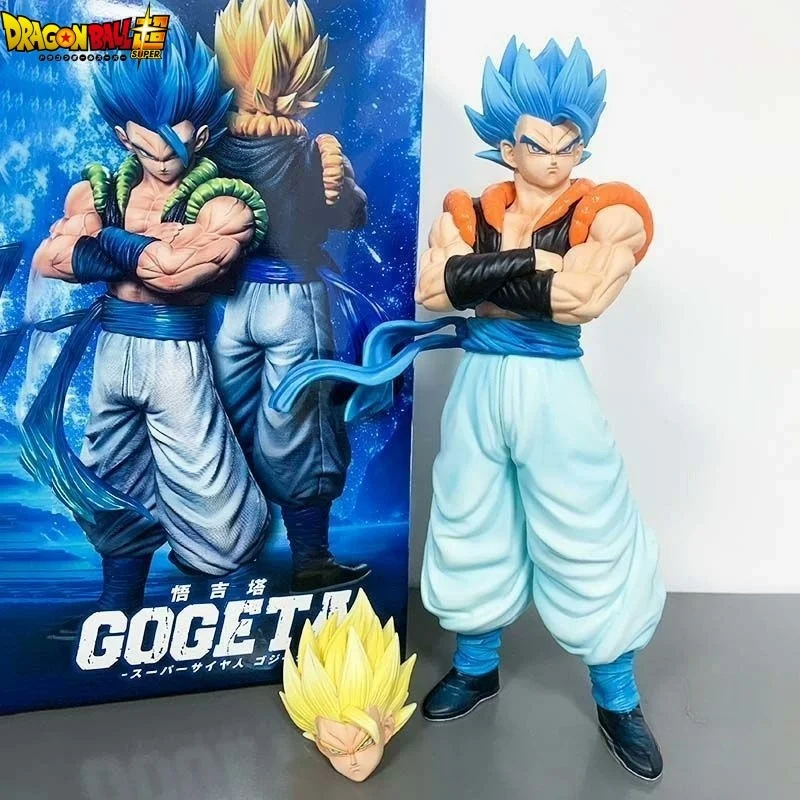 New 30cm Dragon Ball Z Figuras Gogeta Action Figure With Two Heads Dbz Manga Figurine Anime Gk Statue Model Doll Peripheral Toy