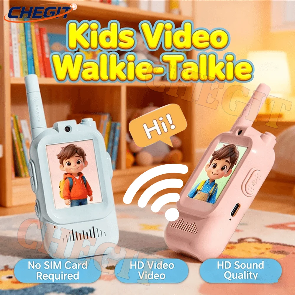 Children's Video Intercom 2-inch High-definition Screen Rechargeable Voice Fonts One-Click Call Cartoon Intercom Gift For Kids