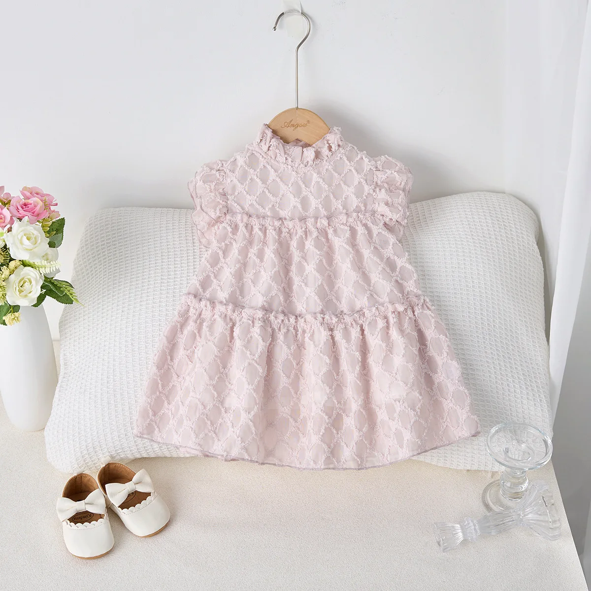 

Girls' Dress 2025 Summer New Super Fairy Fluffy Tank Top Skirt for Baby Girls, Elegant Princess Skirt