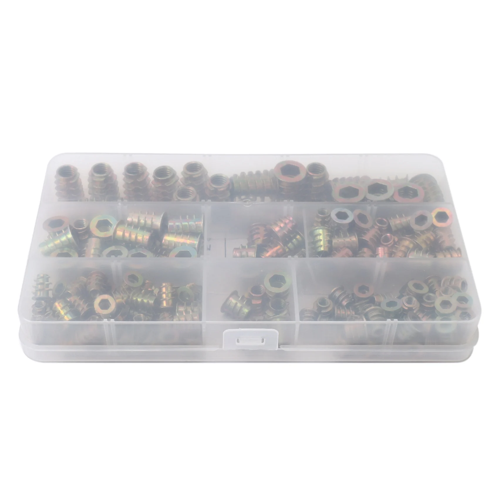 Threaded Inserts Nuts, Wood Insert Assortment Tool Kit, M4/M5/M6/M8 Furniture Screw Inserts Bolt Fastener(165 PCS)