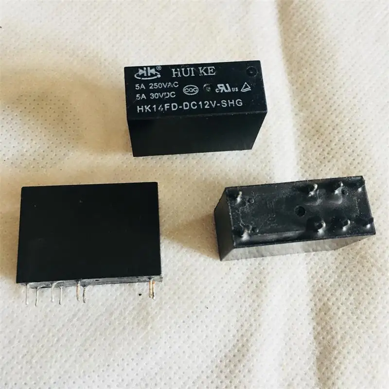 HK14FD-DC12V-SHG Huike Relay for Home Appliances and Automotive Mainboards, 8Pin Two-NO Two-NCd 5A 12VDC