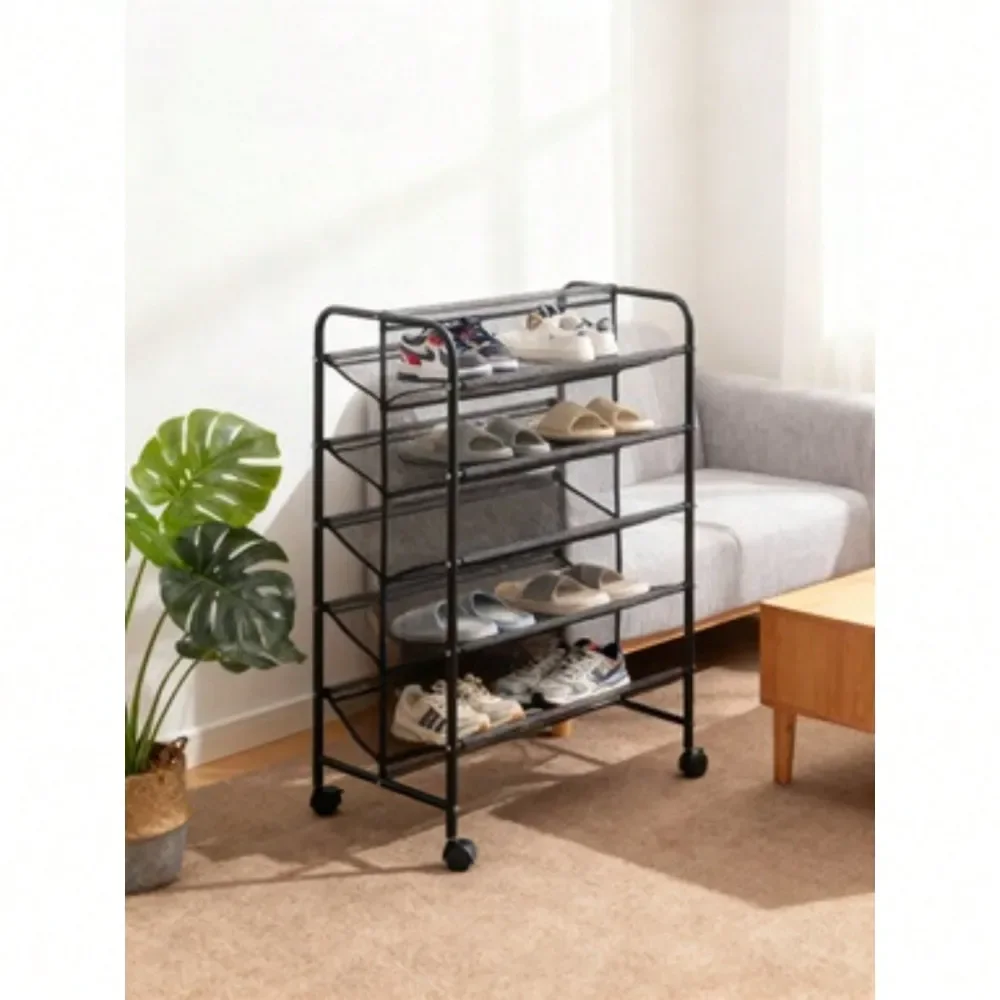 

Металлическая сетчатая подставка для обуви на 30 пар