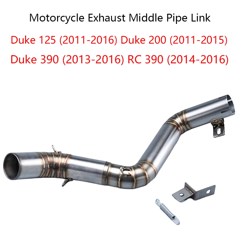 Slip On For Duke 125 200 390 RC390 2011-2016 Motorcycle Exhaust Middle Link Pipe Stainless Steel Modified Escape Muffler Tube