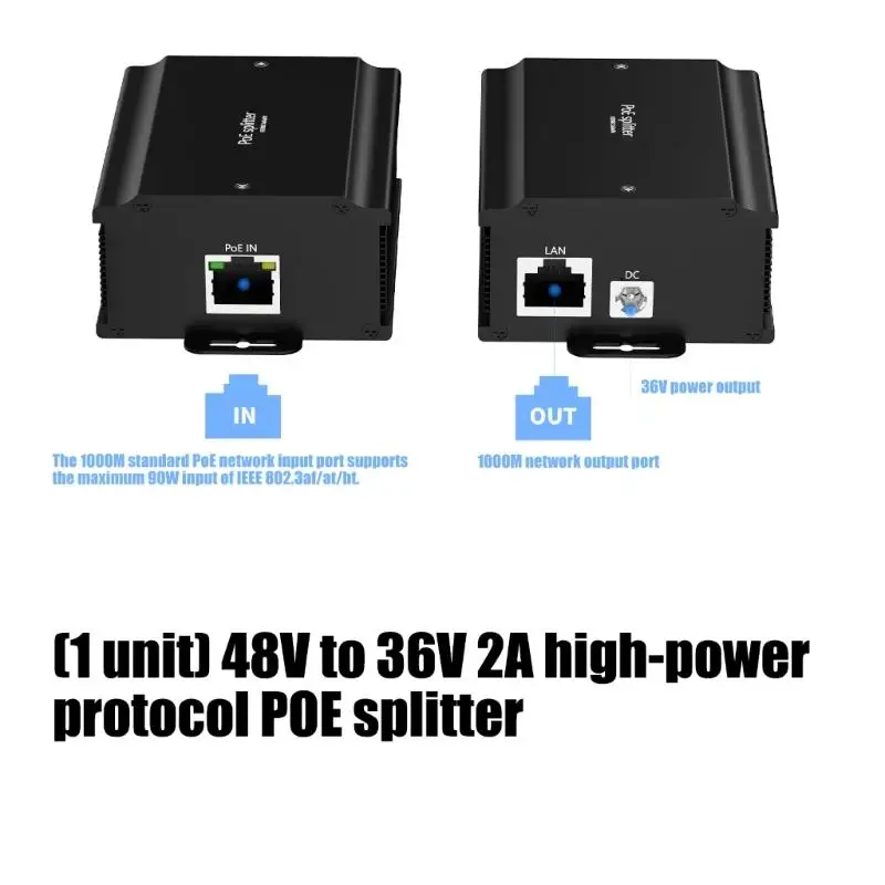652f-48v-から-36v-2a-金属-poe-スプリッタ-プロトコル-オフィス機器のためのハイパワー