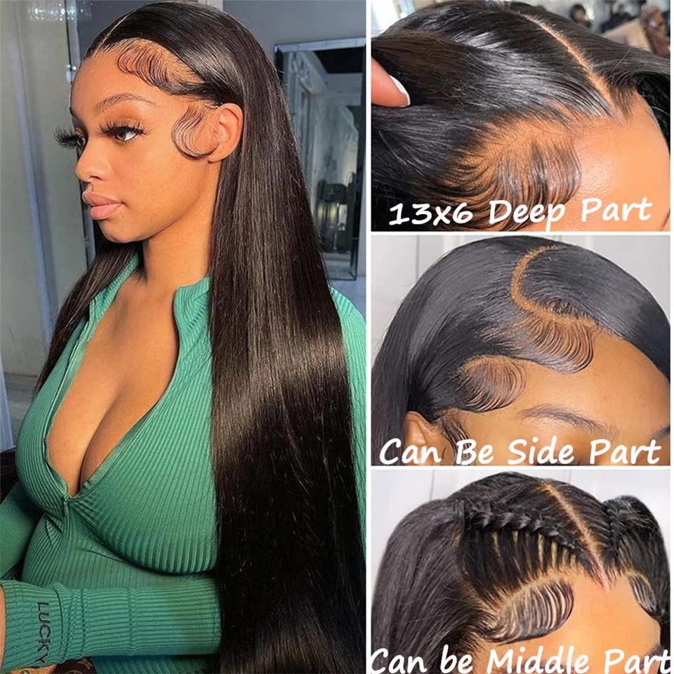 FABHAIR 13x6 HD Lace Front Wigs Human Hair Pre Plucked Glueless Straight Human Hair Wigs for Black Women 13X6 Frontal Wigs