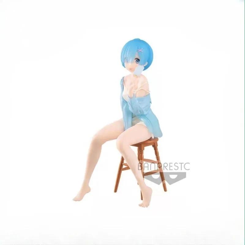 Bandai Re:La vita in un mondo diverso da Zero Rem Action Figure Leisure Time Chair Series Action Figures Modello Giocattolo per bambini