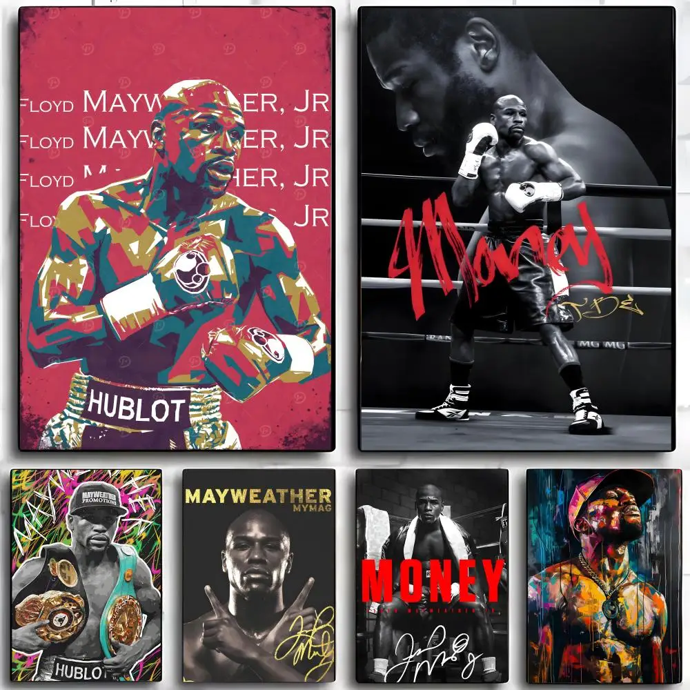 Boxing F-Floyd M-Mayweather J-Jr Poster Wall Art Print Art Suitable for Living Room Bedroom Bar Parlor Home Decor Gift