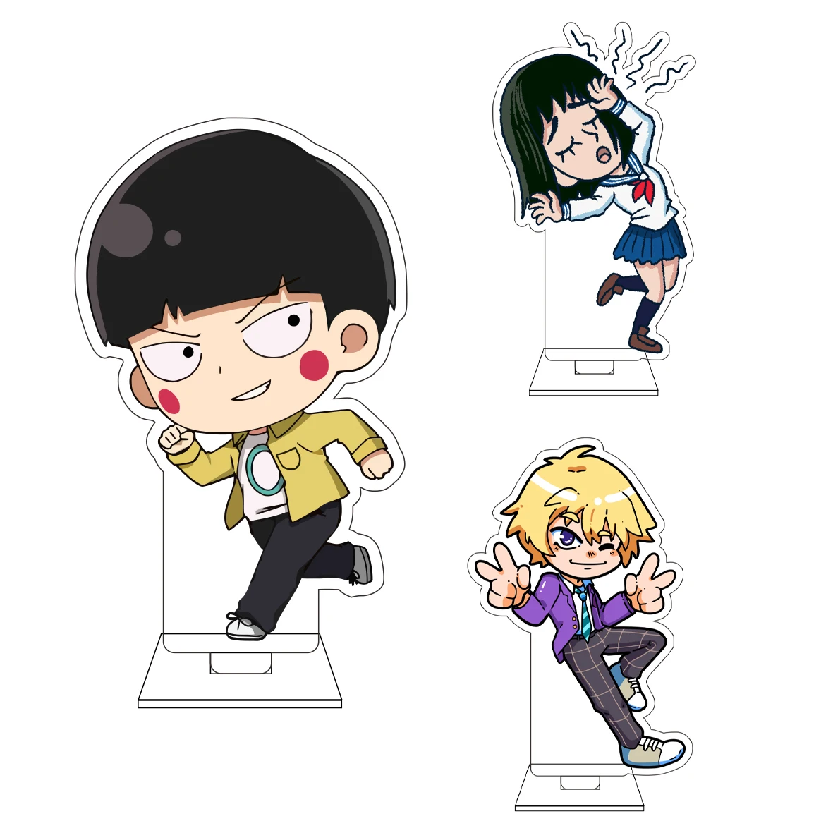

10CM Anime Mobu Saiko Hyaku Cosplay Cute Acrylic Figure Stand Plate Reigen Arataka‌ ‌Shigeo Kageyama Ornaments Gifts