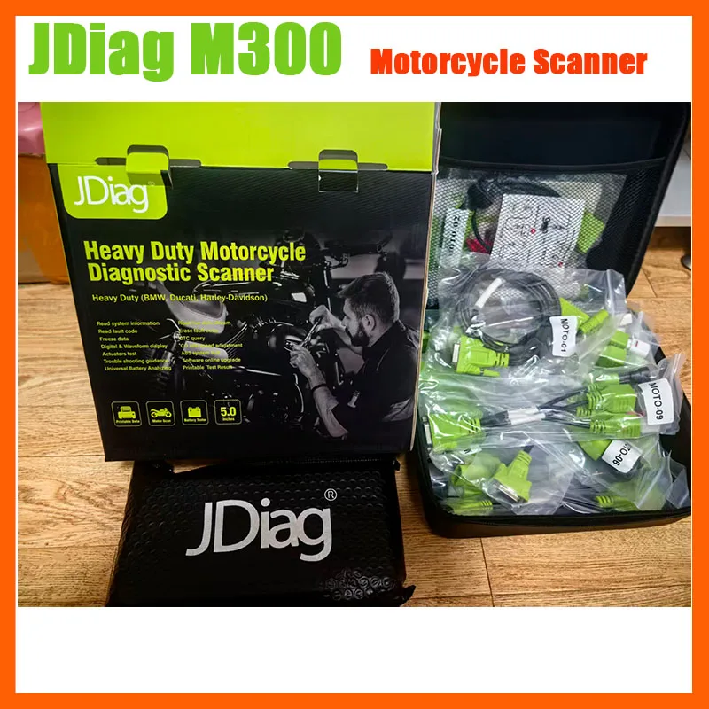 JDiag M300 Motorcycle Scanner Handheld Diagnostic Instrument Intelligent Heavy Locomotive Engine Analyzer for Harley Ducati BMW