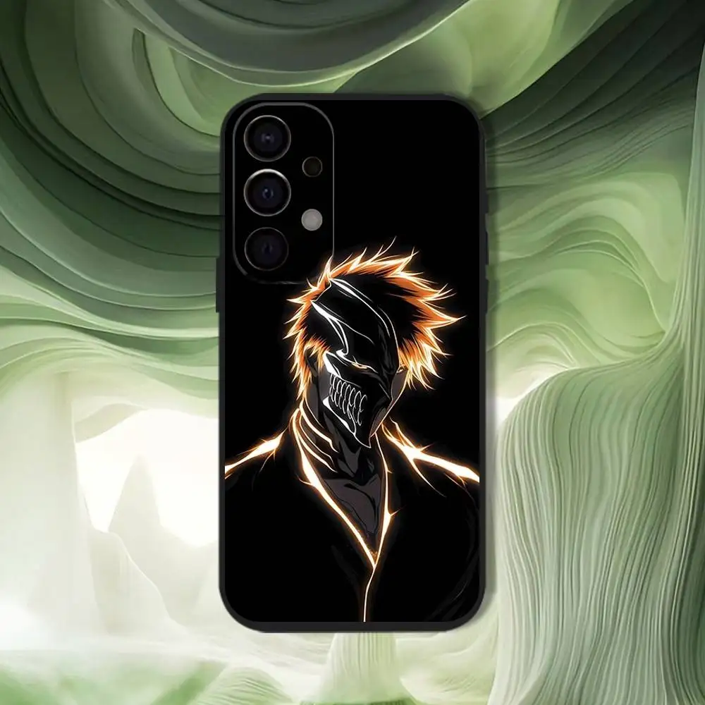 حافظة هاتف B-Bleach I-Ichigo Kurosaki لهاتف سامسونج S25، S24، S21، S22، S23، S30، Ultra، S20، Plus، Fe، Lite، 5G غطاء أسود