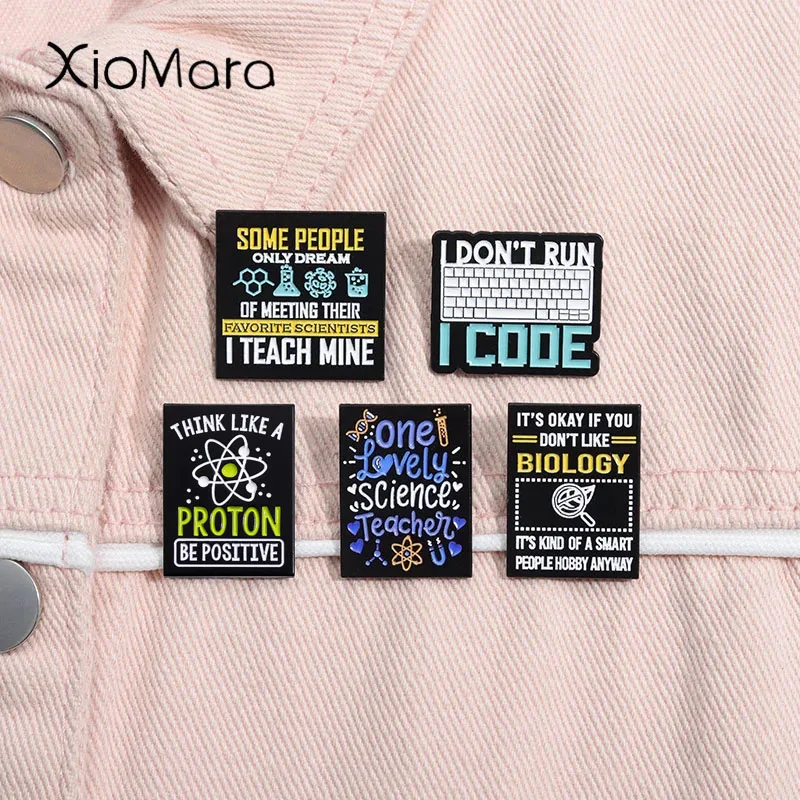 Think Like a Proton Stay Positive Enamel Pin Funny Physical Science Brooches Lapel Backpack Badge Jewelry Gifts For Friends