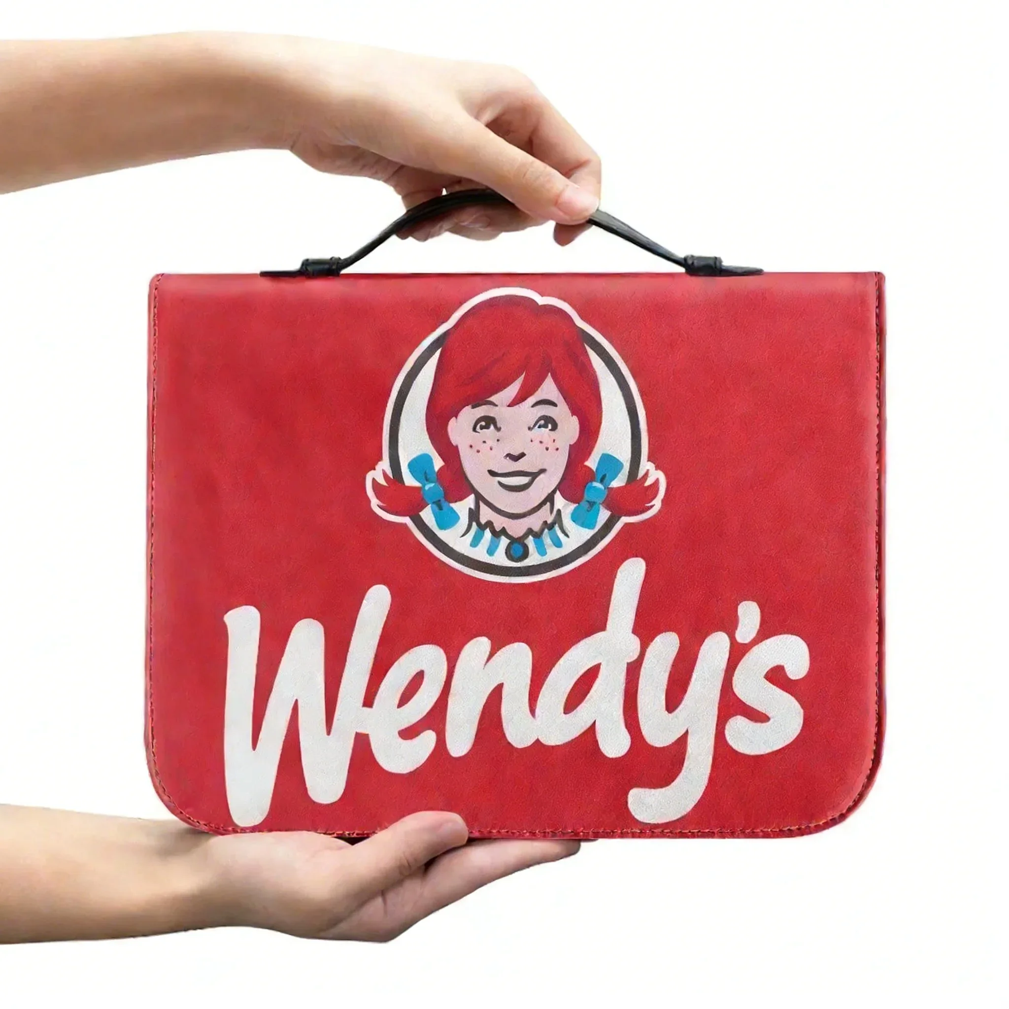 

New Wendys Fast Food Restaurant Custom Bible Bags Christian Gifts Covers Bible Pack Waterproof Leather Bag Pockets Package Case