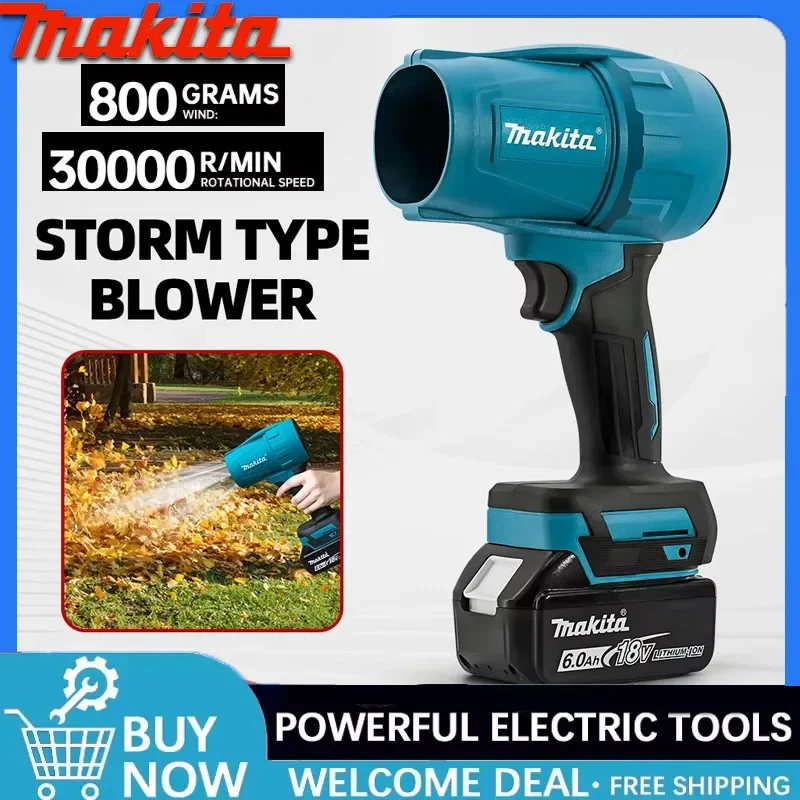 マキタ-18v-電動エアダスター-30000rpm-ターボジェットファン-強力ブロワー-充電式-ライト付き-車内清掃ツール