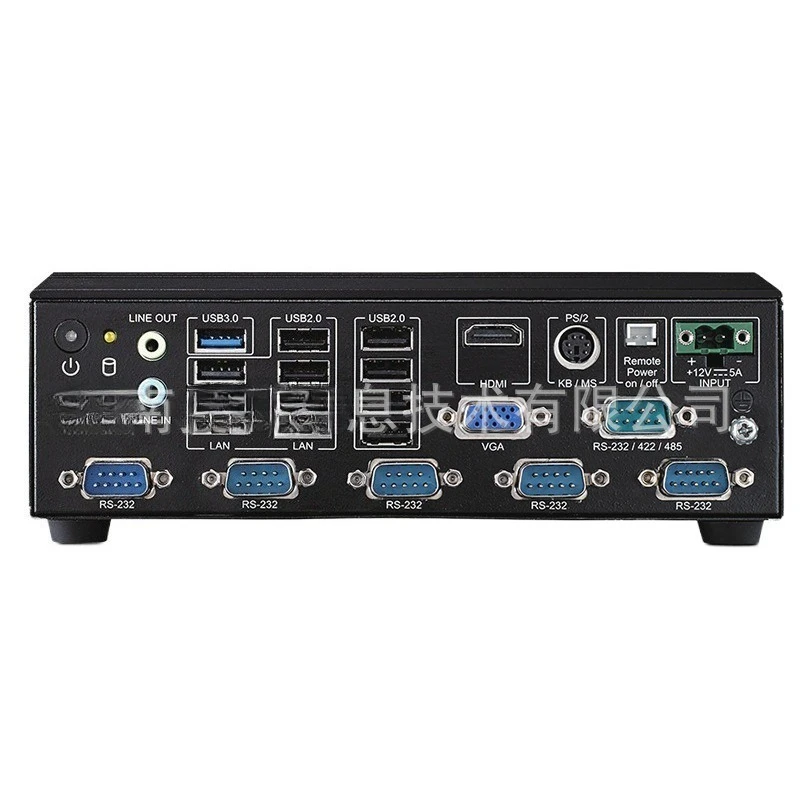 Embedded Fanless Industrial PC with Six Serial Ports and Dual Display Support Powered