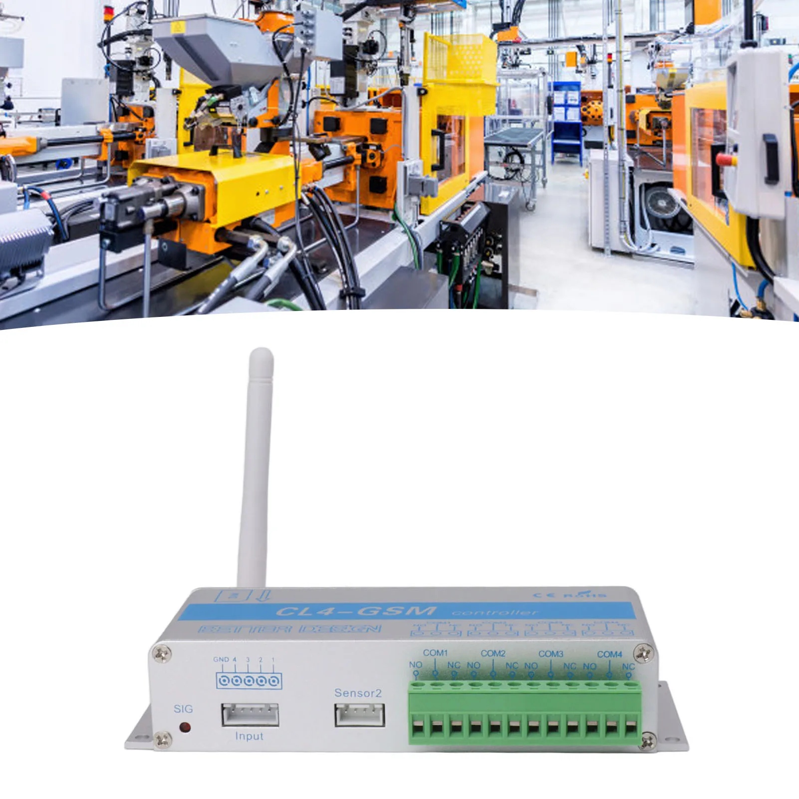Wireless GSM Controller SMS GSM Gate Opener IP30 Aluminum Remote Control Relay Switch for Garage Hangar Warehouse