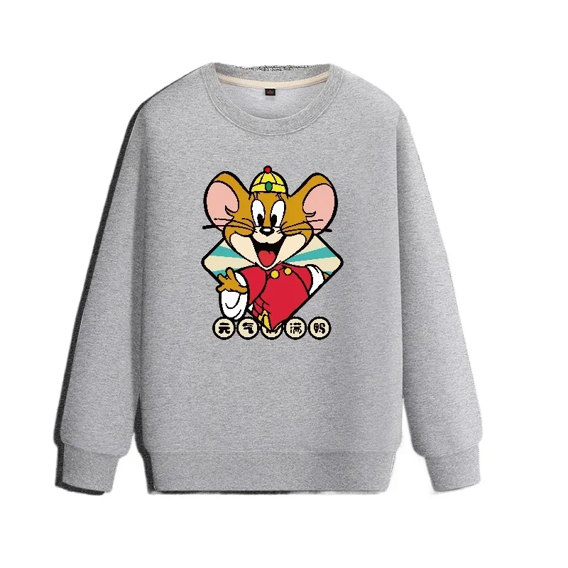 Tom and Jerry hoodie women\'s round neck hoodie Tom hoodie Jerry couple hoodie fashion round neck hoodie couple round neck hoodie