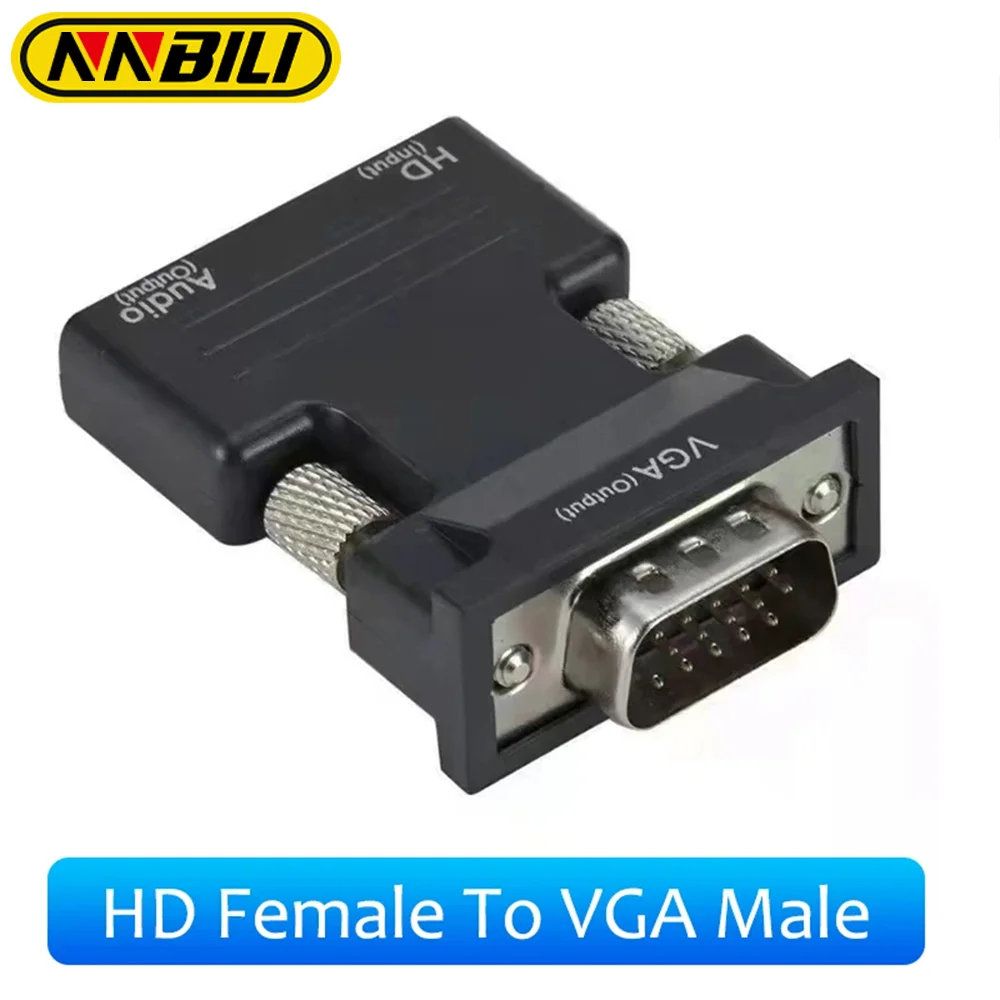 HDMI-compatible To VGA Converter With 3.5mm Audio Cable For PS4 PC Laptop TV Monitor Projector 1080P VGA Female To HD Male Adapt