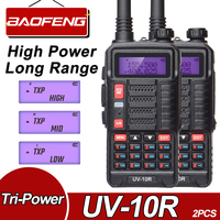 2PCS Baofeng UV-10R Professional Walkie Talkies High Power VHF UHF Dual Band 2 Way Ham Radio Long Range Portable hf Transceiver